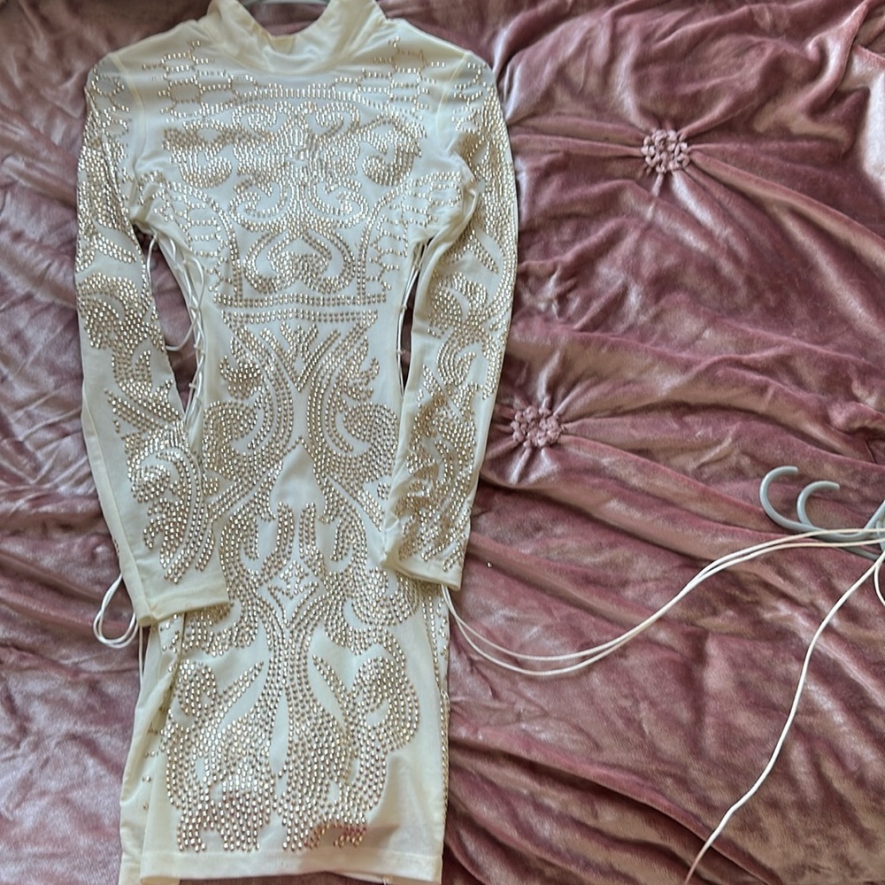 White sequence dress